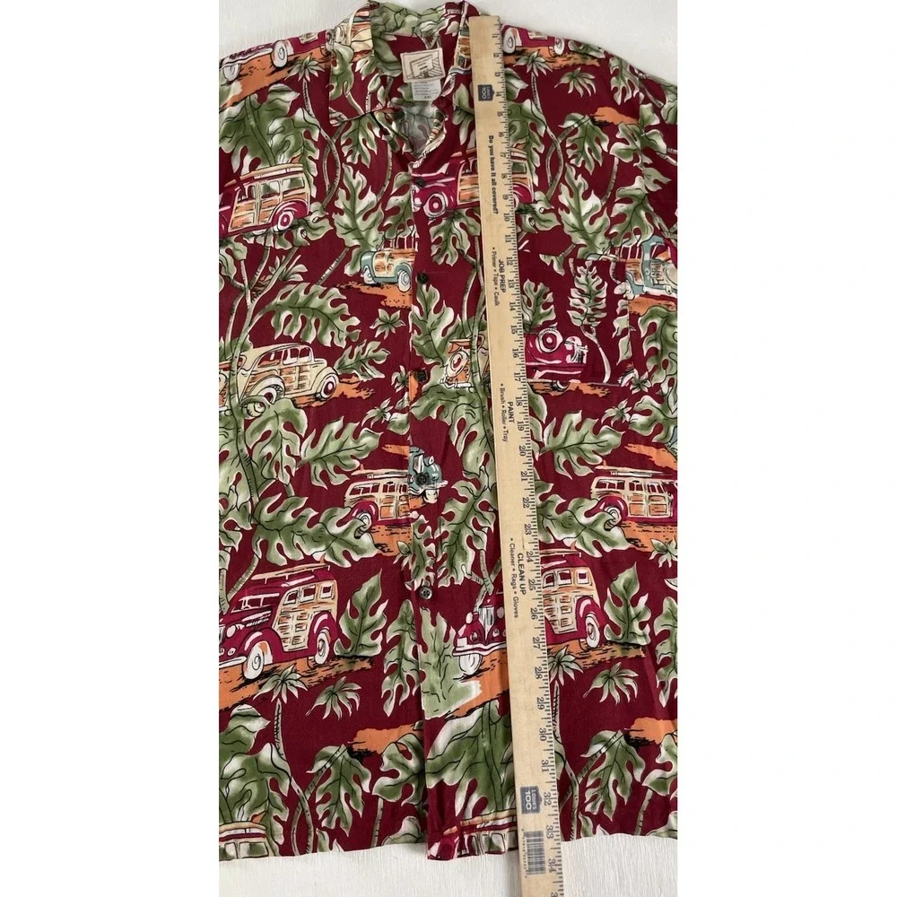 VTG Tropical Men's XXL Hawaiian Shirt Vintage Wagon‎ Cars Surf Style Coconut USA - Picture 8 of 13